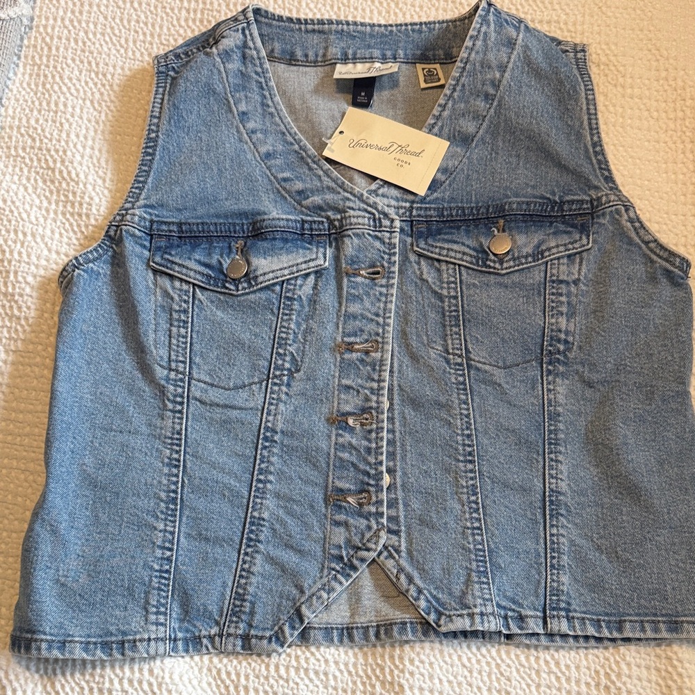 Universal Thread Light Blue Denim Vest M